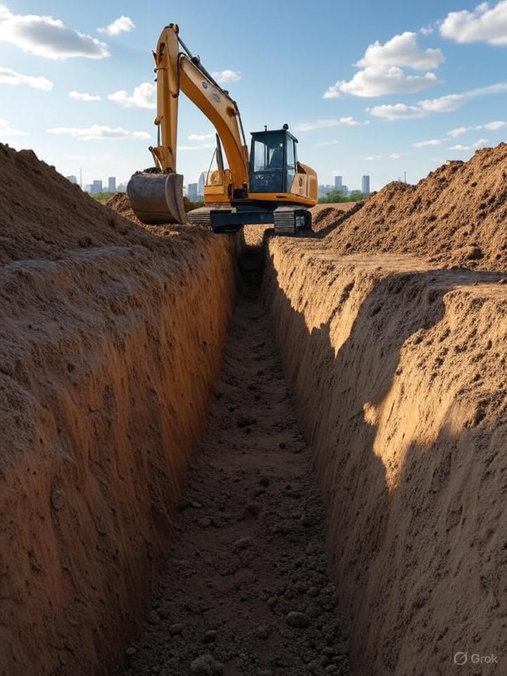 Trenching work in progress